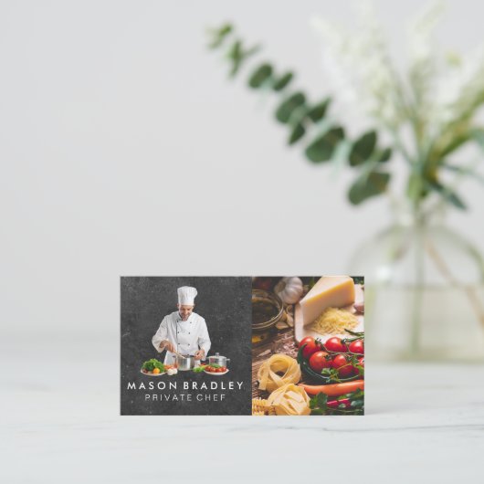 Chef Koken | Pasta Tomaat Eten Visitekaartje (Staand voorkant)