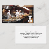 Chef-koks bereiden eten in de keuken visitekaartje (Voorkant / Achterkant)