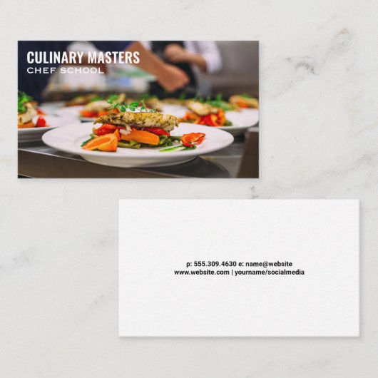 Chef-koks die voedselcreaties maken visitekaartje (Voorkant / Achterkant)