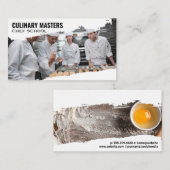 Chef-koks in uniformen leren gebak visitekaartje (Voorkant / Achterkant)
