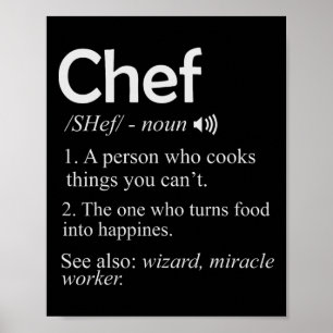 Chef Kook Bbq Grappig T-Shirt Cool Koken Liefde Pe Poster