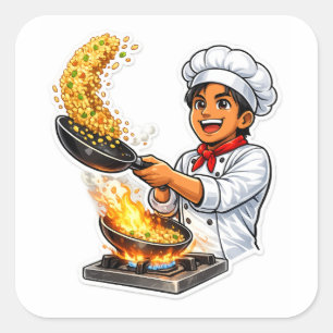Chef Kookt Gebakken Rijst Sticker