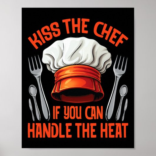 Chef Kus Kookenthousiast Grillen Roken Poster (Voorkant)