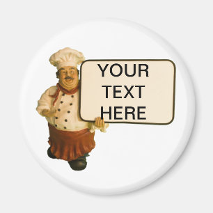Chef laat je je eigen tekst in zijn bord zetten magneet