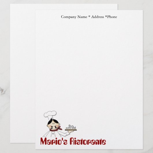Chef Letterhead Briefhoofd (Voorkant / Achterkant)