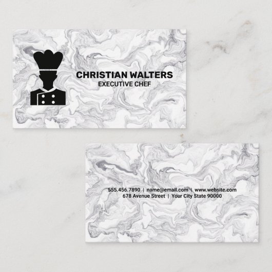 Chef Logo | Achtergrond marmer Visitekaartje (Voorkant / Achterkant)