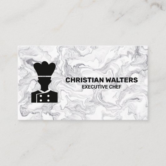 Chef Logo | Achtergrond marmer Visitekaartje (Voorkant)