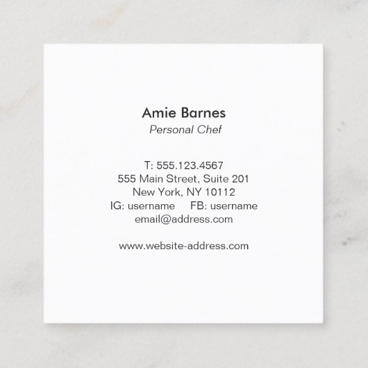 Chef-Logo catering whiskycatering Vierkante Visitekaartje (Achterkant)