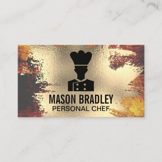 Chef-Logo | goudfolie Visitekaartje (Voorkant)