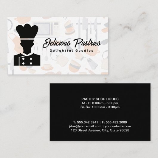 Chef Logo | Kookgerei | Catering Visitekaartje (Voorkant / Achterkant)