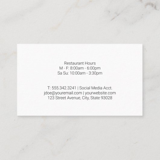 Chef Logo | Kruiden en specerijen op Spoons Visitekaartje (Achterkant)