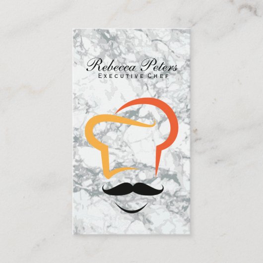 Chef Logo | Marmer | Culinair Visitekaartje (Voorkant)