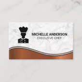 Chef-Logo | Marmeren metallic achtergrond Visitekaartje (Voorkant)