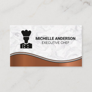 Chef-Logo   Marmeren metallic achtergrond Visitekaartje
