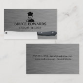 Chef-Logo | metaalslagersmes Visitekaartje (Voorkant / Achterkant)