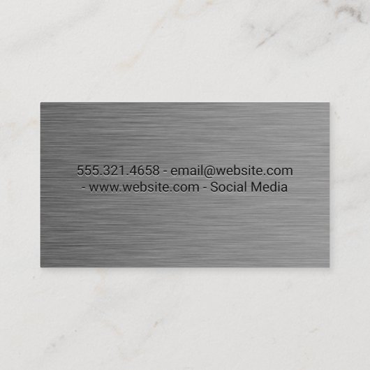 Chef Logo | Metalen slagersmes  Visitekaartje (Achterkant)