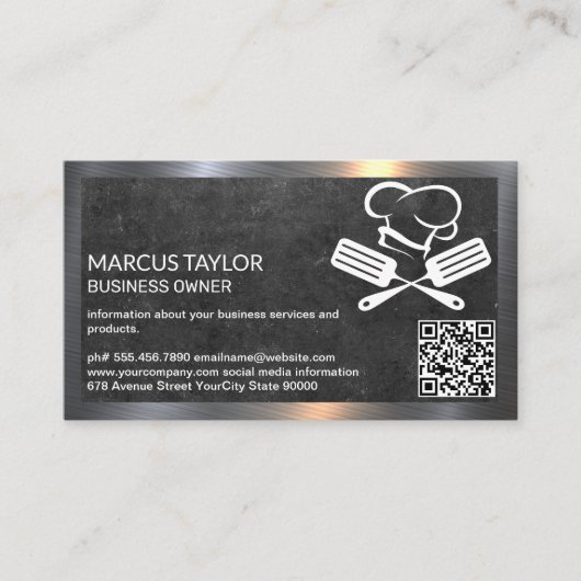 Chef Logo | QR Code | Culinair Visitekaartje (Voorkant)