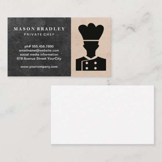 Chef Logo | Restaurant Eigenaar Visitekaartje (Voorkant / Achterkant)