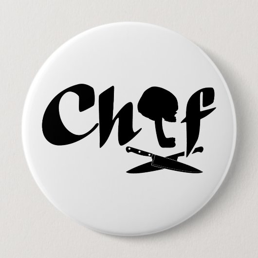 Chef Logo Ronde Button 4,0 Cm (Voorkant)