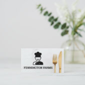 Chef Logo | Silverware Visitekaartje (Staand voorkant)