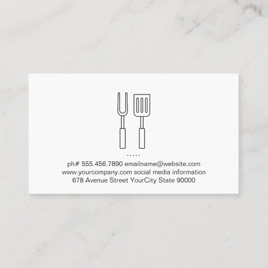 chef | Logo van de slager Visitekaartje (Achterkant)