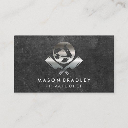 chef | Logo van de slager Visitekaartje (Voorkant)