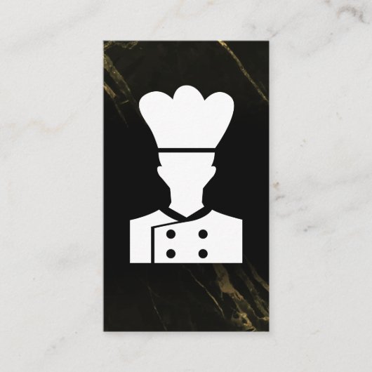 Chef Logo | Zwarte Marmer Visitekaartje (Voorkant)
