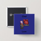 Chef Love Pin Vierkante Button 5,1 Cm (Voorkant /achterkant)