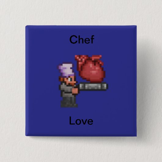 Chef Love Pin Vierkante Button 5,1 Cm (Voorkant)