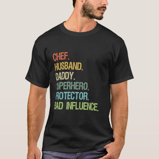 Chef Man Daddy Superhero Protector DAD T-shirt (Voorkant)