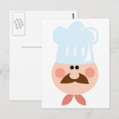 Chef Man Face Cartoon Logo Mascot Briefkaart (Voorkant / Achterkant)