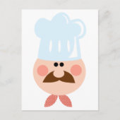 Chef Man Face Cartoon Logo Mascot Briefkaart (Voorkant)