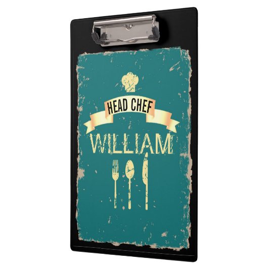 Chef  masculine gepersonaliseerd klembord (Links)