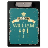 Chef  masculine gepersonaliseerd klembord (Voorkant)