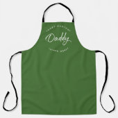 Chef Master Daddy Persoonlijk Jaar Modern groen Schort (Voorkant)