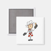 Chef Meisje met Houten Lepel Magneten (Voorkant / Achterkant)