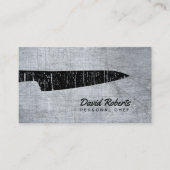 Chef Mes Catering Restaurant Grunge Metal Visitekaartje (Voorkant)