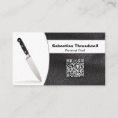 Chef mes nepleer aangepaste foto QR-code Visitekaartje (Voorkant)