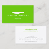 Chef mes op groen voor catering, restaurant visitekaartje (Voorkant / Achterkant)