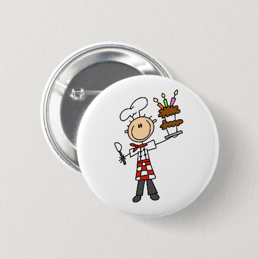 Chef met BIrthday Cake Button (Voorkant /achterkant)
