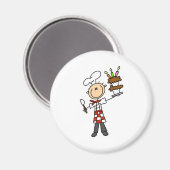 Chef met BIrthday Cake Magneten (Voorkant / Achterkant)