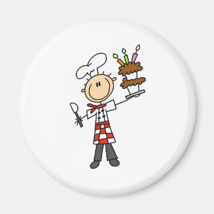 Chef met BIrthday Cake Magnets Magneet