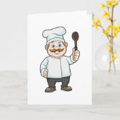 Chef met Chef's pet en soep lepel Kaart (Gele Bloem)