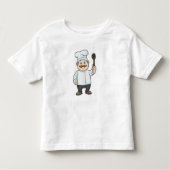 Chef met Chef's pet en soep lepel Kinder Shirts (Voorkant)