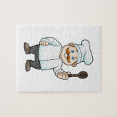 Chef met Chef's pet en soep lepel Legpuzzel (Horizontaal)