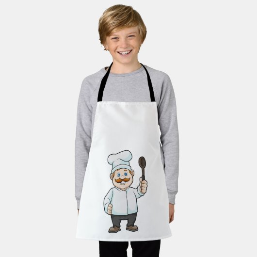 Chef met Chef's pet en soep lepel Schort (Gedragen)