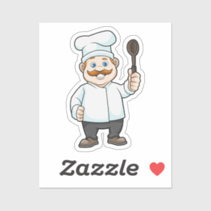 Chef met Chef's pet en soep lepel Sticker