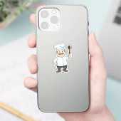 Chef met Chef's pet en soep lepel Sticker (Telefoon)