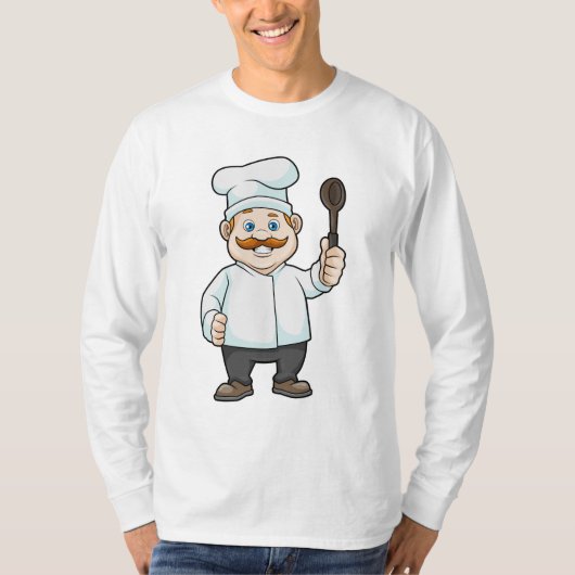 Chef met Chef's pet en soep lepel T-shirt (Voorkant)