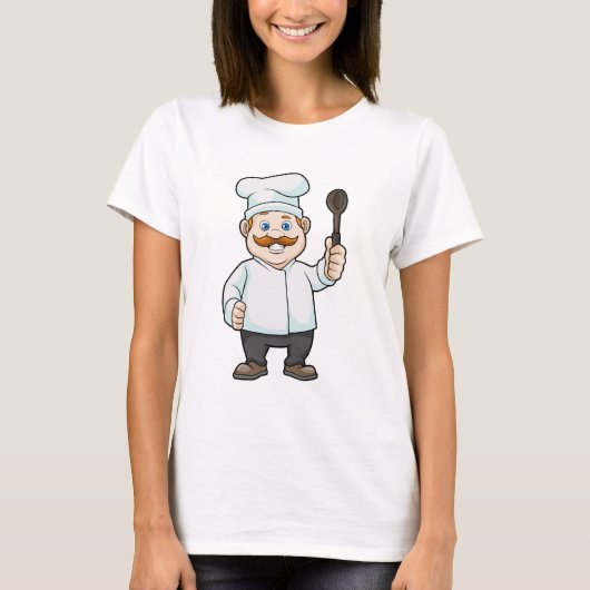 Chef met Chef's pet en soep lepel T-shirt (Voorkant)